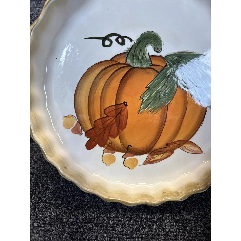 Vtg~Hausenware~Pumpkin Quiche/Tart/Pie Pan~Baking/Autumn/Fall